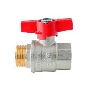 Кран шаровой ГШМ Koer Extreme KE.218-25 - 1" FM ручка "бабочка" красная (KR5761) №3