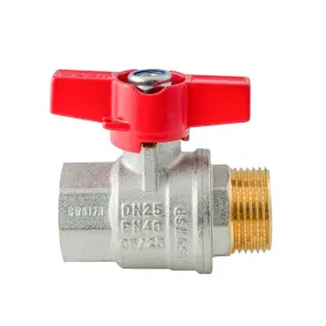 Кран шаровой ГШМ Koer Extreme KE.218-25 - 1" FM ручка "бабочка" красная (KR5761) №4