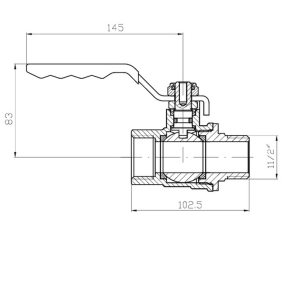 Кран кульовий ГШВ Koer Extreme KE.215-40 - 1 1/2" FM ручка "важіль" червона (KR5754) №3