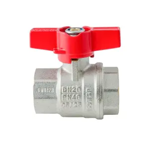 Кран кульовий ГГМ Koer Extreme KE.217-20 - 3/4" FF ручка "метелик" червона (KR5757) №4