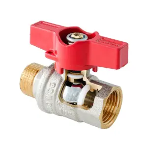 Кран кульовий ГШМ Koer Extreme KE.218-15 - 1/2" FM ручка "метелик" червона (KR5759) №3