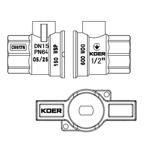 Кран кульовий ГШМ Koer Extreme KE.218-15 - 1/2" FM ручка "метелик" червона (KR5759) №4