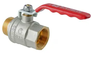Кран кульовий ГШВ Koer Extreme KE.215-32 - 1 1/4" FM ручка "важіль" червона (KR5753) №1