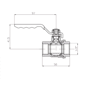 Кран кульовий ГГВ Koer Extreme KE.214-15 - 1/2" FF ручка "важіль" червона (KR5744) №4
