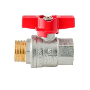 Кран кульовий ГШМ Koer Extreme KE.218-20 - 3/4" FM ручка "метелик" червона (KR5760) №4
