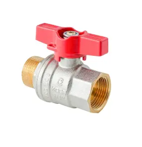 Кран кульовий ГШМ Koer Extreme KE.218-20 - 3/4" FM ручка "метелик" червона (KR5760) №5