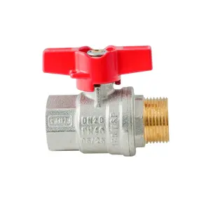 Кран кульовий ГШМ Koer Extreme KE.218-20 - 3/4" FM ручка "метелик" червона (KR5760) №6