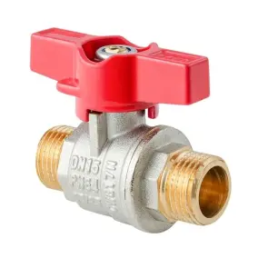 Кран кульовий ШШМ Koer Extreme KE.219-15 - 1/2" MM ручка "метелик" червона (KR5762) №1