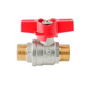 Кран кульовий ШШМ Koer Extreme KE.219-15 - 1/2" MM ручка "метелик" червона (KR5762) №4