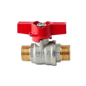 Кран кульовий ШШМ Koer Extreme KE.219-15 - 1/2" MM ручка "метелик" червона (KR5762) №5