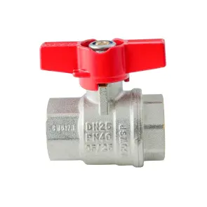 Кран шаровый ГГМ Koer Extreme KE.217-25 - 1" FF ручка "бабочка" красная (KR5758) №2