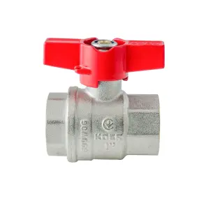 Кран шаровый ГГМ Koer Extreme KE.217-25 - 1" FF ручка "бабочка" красная (KR5758) №3