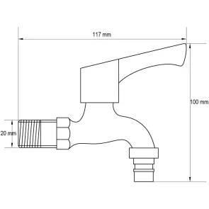 Кран для холодної води 1/2 Mixxus BIB-02 (нерж. сталь) (SS0051) №2