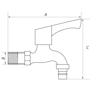 Кран для полива Zerix LR70102 (нерж. сталь) (LL1501) №2