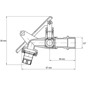 Кран поливу з вухом під замок Koer KR.249 - 1/2" (KR3072) №3