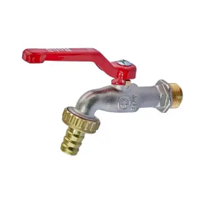 Кран садовый Roho R353-050 -1/2" ручка "рычаг" красная (RO0239) №1