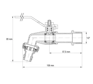 Кран поливу з коннектором для швидкого підключення 1/2" (Koer KR.257) (KR2750) №2