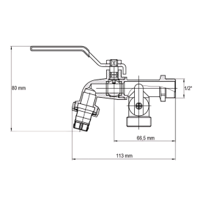 Кран поливу з додатковим виходом KOER KR.248 - 1/2" (KR3071) №2