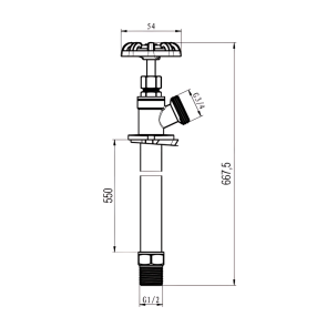 Кран для поливу Koer KR.290-55 садовий незамерзаючий 55 см (KR5257) №3