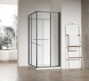 Душевая кабина без поддона Koer SR SC09-90x90x200-L-TR-07 прозрачное стекло Easy Clean 6мм Графит (KR5685) №4