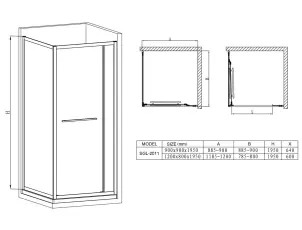 Душевая кабина без поддона Mixxus Premium Quadro SC01-120x80x195-TR Black прозрачное стекло 6мм (MI8293) №17
