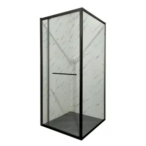 Душевая кабина без поддона Mixxus Premium Quadro SC01-90x90x195-TR Black прозрачное стекло 6мм (MI8292) №1