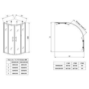 Душова кабіна без піддону Koer SR SC04-90x90x195-TR-12 прозоре скло Easy Clean 5мм Матове золото (KR5681) №2