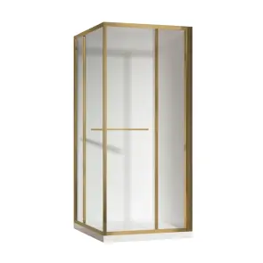 Душова кабіна без піддону Koer SR SC09-90x90x200-R-TR-12 прозоре скло Easy Clean 6мм Матове золото (KR5771) №1