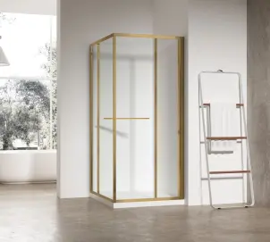 Душова кабіна без піддону Koer SR SC09-90x90x200-R-TR-12 прозоре скло Easy Clean 6мм Матове золото (KR5771) №4