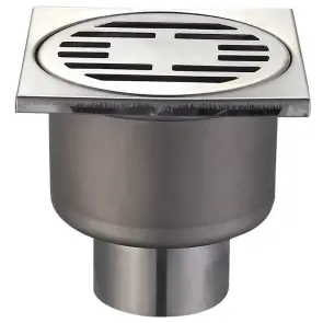 Душевой трап из нержавеющей стали Champion Drain-01-10x10-180 100x100мм (прямой отвод) (CH6146) №1