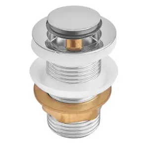Донний клапан для раковини Zerix BV-06 1 1/4'' без переливу автоматичний СLICK-СLACK (Колір хром) (ZX6023) №1