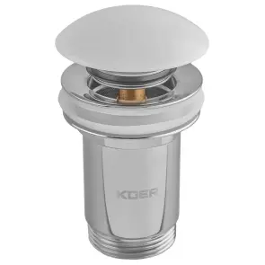 Донний клапан для раковини Koer PW-08-11 1 1/4'' без переливу автоматичний СLICK-СLACK (Біла керам.накл) (KR5788) №1