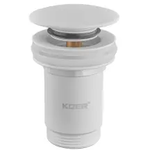 Донный клапан для раковины Koer PW-08-03 1 1/4'' без перелива автоматический СLICK-СLACK (Цвет белый)