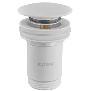 Донний клапан для раковини Koer PW-08-03 1 1/4'' без переливу автоматичнийСLICK-СLACK (Колір білий) (KR5787) №1