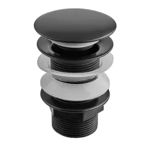 Донний клапан для раковини Zerix BV-02 BLACK 1 1/4'' без переливу автоматичний СLICK-СLACK (Колір чорний) (ZX6018) №1