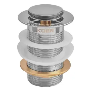 Донний клапан для раковини Koer PW-10-01 1 1/4'' без переливу автоматичний СLICK-СLACK (Колір хром) (KR5797) №14