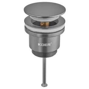Донний клапан для раковини Koer PW-11-07 1 1/4'' універсальний (з/без перел) СLICK-СLACK (Колір графіт) (KR5793) №13