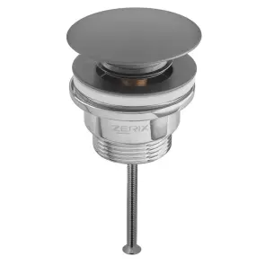 Донний клапан для раковини Zerix BV-03 BLACK 1 1/4'' універсальний (з/без перел) СLICK-СLACK (Колір чорний) (ZX6020) №1