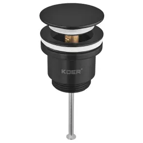 Донний клапан для раковини Koer PW-11-05 1 1/4'' універсальний (з/без перел) СLICK-СLACK (Колір чорн) (KR5795) №1