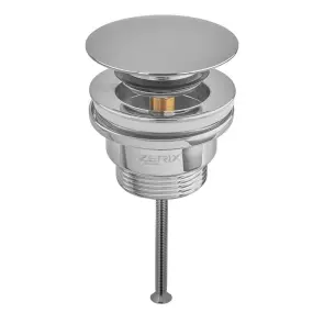 Донний клапан для раковини Zerix BV-03 1 1/4'' універсальний (з/без перел) СLICK-СLACK (Колір хром) (ZX6019) №17