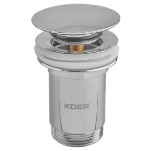 Донный клапан для раковины Koer PW-07-01 1 1/4'' с переливом автоматический СLICK-СLACK (Цвет хром) (KR5782) №1