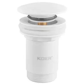 Донный клапан для раковины Koer PW-07-03 1 1/4'' с переливом автоматический СLICK-СLACK (Цвет белый) (KR5783) №1