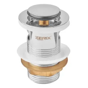 Донний клапан для раковини Zerix BV-05 1 1/4'' з переливом автоматичний СLICK-СLACK (Колір хром) (ZX6022) №13