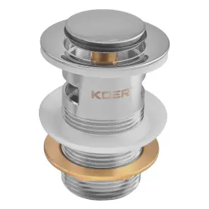 Донный клапан для раковины Koer PW-09-01 1 1/4'' с переливом автоматический СLICK-СLACK (Цвет хром) (KR5796) №1