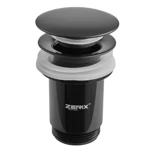 Донний клапан для раковини Zerix BV-01 BLACK 1 1/4'' з переливом автоматичний СLICK-СLACK (Колір чорний) (ZX6016) №8