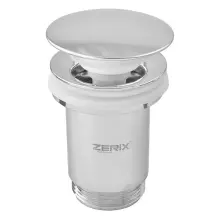 Донный клапан для раковины Zerix BV-01 1 1/4'' с переливом автоматический СLICK-СLACK (Цвет хром) (ZX6017)