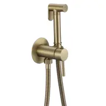 Смеситель для гигиенического душа Mixxus Premium Hans 002-A Inner Brushed Gold с воронкой (Матовое золото) (MI6922)