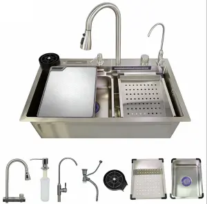 Мойка многофункциональная Zerix ZH7546-SET-06 Micro Decor SS Color со встроенным смесителем из нерж.стали (ZM5590) №3