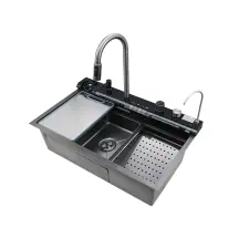 Мойка многофункциональная Zerix ZH7546-SET-05 Decor Graphite со встроенным смесителем из нерж.стали (ZM5592)