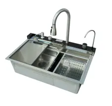 Мойка многофункциональная Mixxus MH7546-SET-06 Decor SS Color со встроенным смесителем из нерж. стали (MI8465)